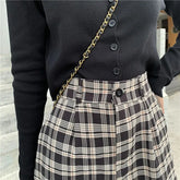 Casual Plaid Retro Aesthetic Loose Pants